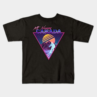 Retro Vaporwave Ski Mountain | Mt. Norquay Canada | Shirts, Stickers, and More! Kids T-Shirt